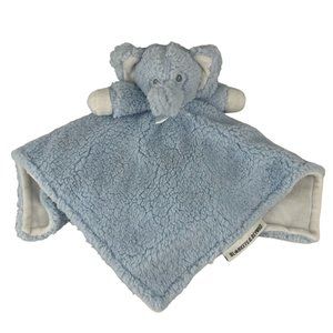 Blankets & Beyond Blue Elephant 14" Lovey Baby Security Blanket Furry Sherpa HTF